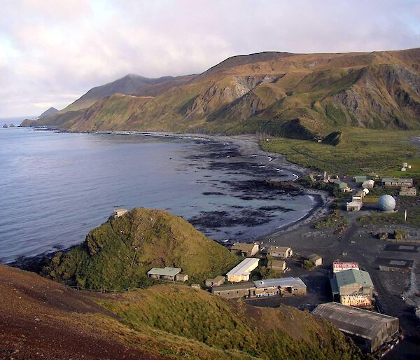 A view of Macquarie Island station from North Head