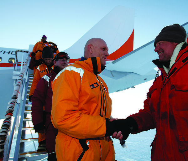 Environment Minister welcomed to Antarctica by Casey Station Leader Jeremy Smith