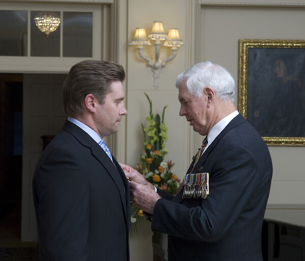 Matt Filipowski received his Antarctic Medal from the Governor-General at a ceremony at Government House in Canberra.