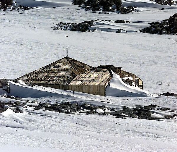 Mawson’s Huts filled with snow