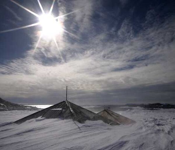 Mawson’s Huts buried in hard snow