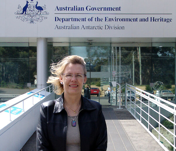 Professor Linda Blackall outside the Australian Antarctic Division