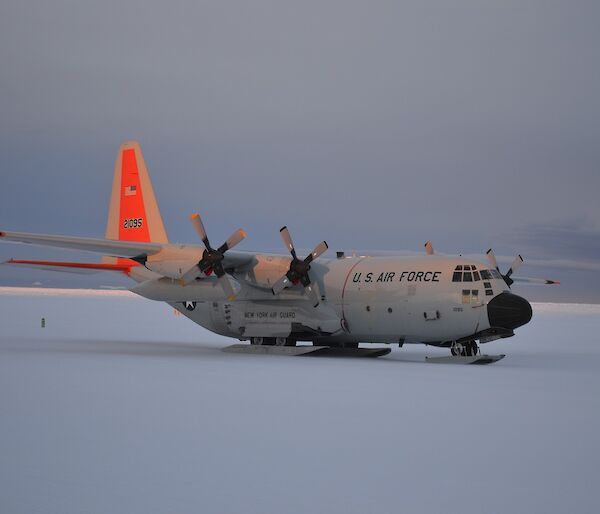 A cargo plane on the snow