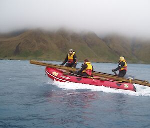 Zodiac IRB carrying expeditioners