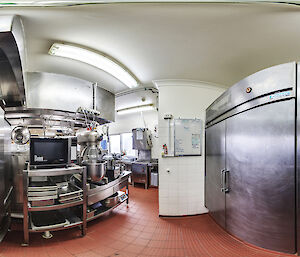 A 360 degree view of the Macquarie Island station kitchen.