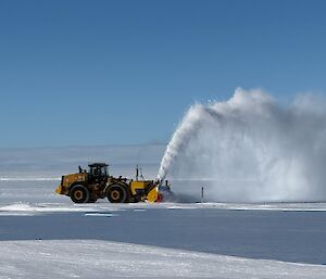 A machine clears now off an ice runway