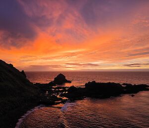 Sunset over a bay