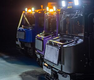 Three hagglund tractors