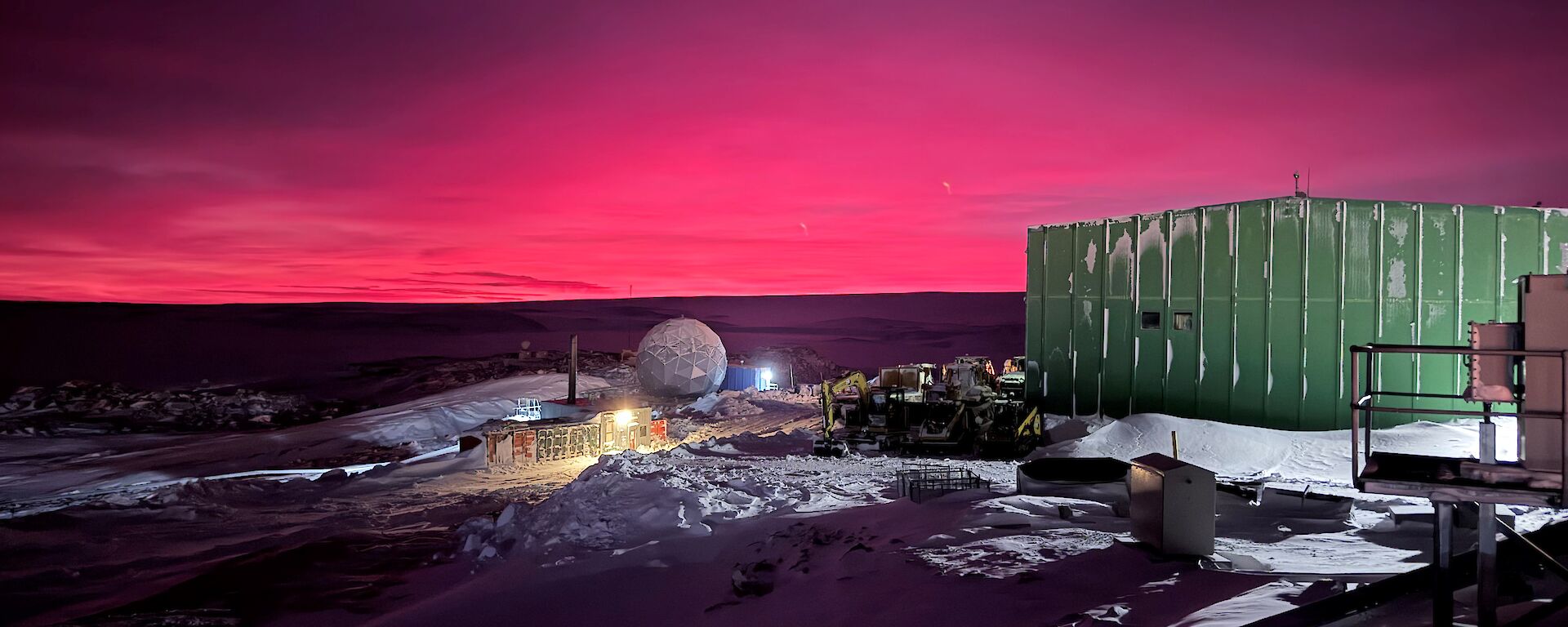 Deep purple sunrise at Casey Station