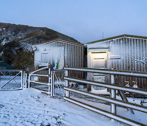 exterior of the station in snow