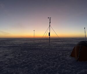 sunset over the ice