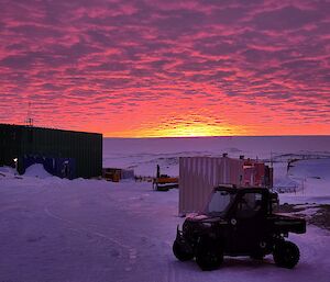 A view of the sunrise over Casey station