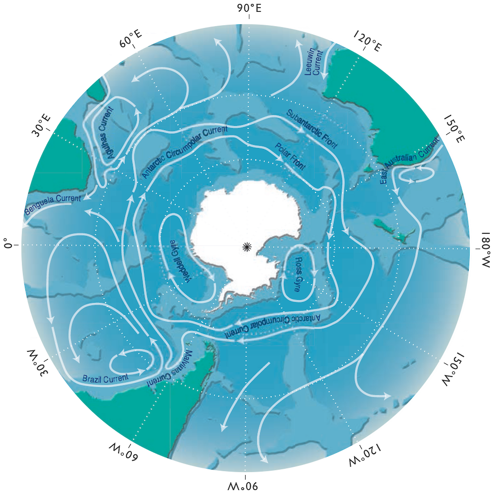 Бассейн антарктического океана реки. Антарктическое циркумполярное течение на карте Антарктиды. Антарктическое циркумполярное течение на карте. Течение западных ветров на карте Антарктиды. Арктическое циркумполярное течение.