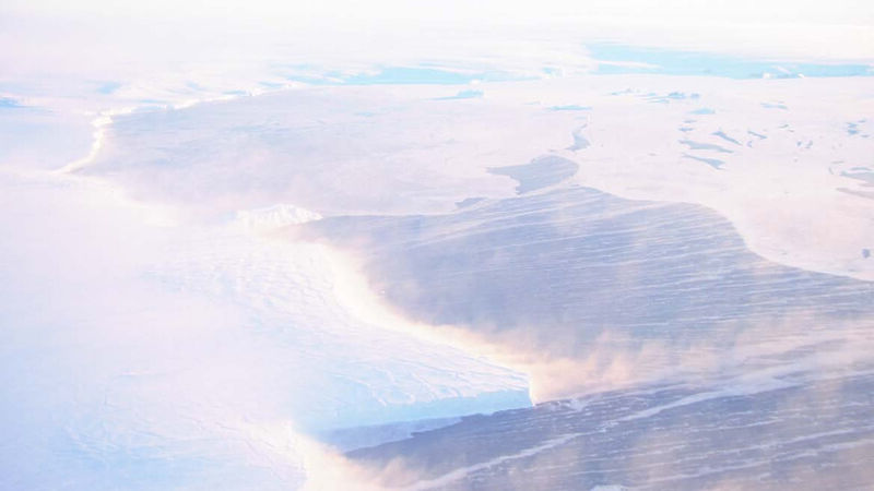 Aerial view of glacier