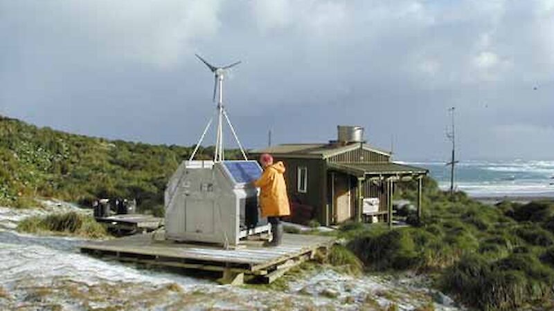 Expeditioner working at a Remote Area Power System (RAPS)