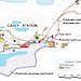 Map detailing predictions of the path of an oil spill for Casey station