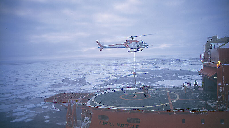 MetOcean buoy is deployed by helicopter