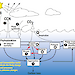 Schematic diagram indicates the result of ozone depletion of marine microbes and the resulting impact on global climate