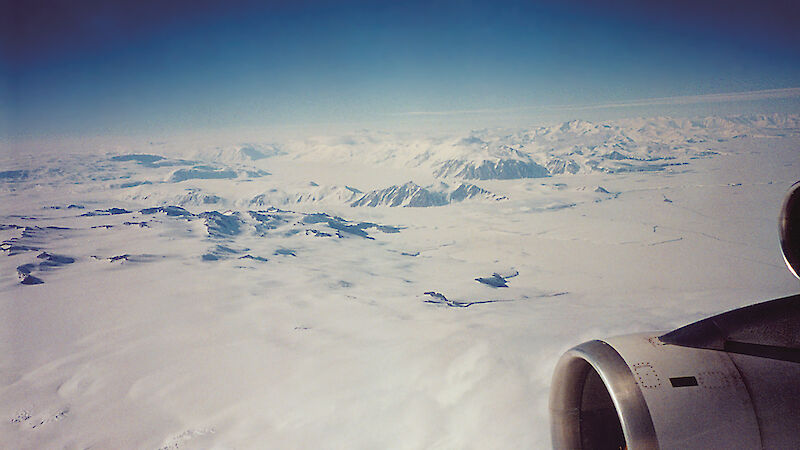 The Transantarctic Mountains, as seen from a Qantas Boeing 747–700 tourist flight