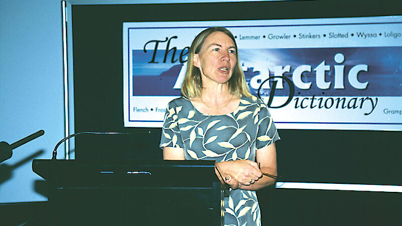Bernadette Hince at the launch of ‘The Antarctic Dictionary’ at the Australian Antarctic Division in December 2000