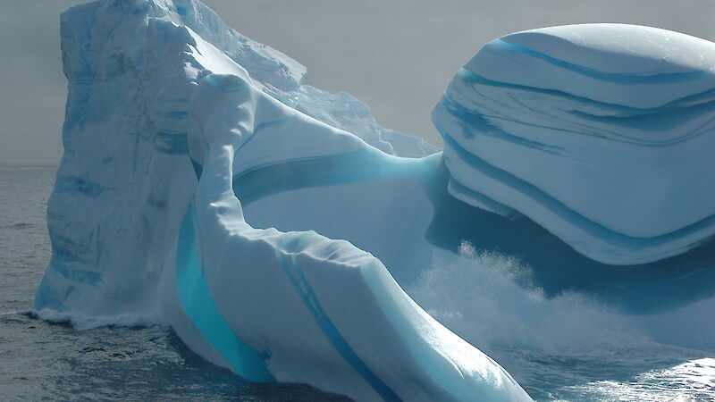 Ice berg with striations, known as a ‘jade berg'