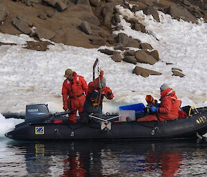 Scientists sample the sea floor for marine invertebrates at Davis.