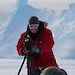 Nick Roden photographs an emperor penguin.