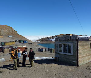 Antarctic Division Director at Russia’s summer-only station, Druzhnaya IV, with inspectors and the Station Leader.