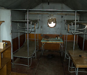 Old canvas bunk beds.