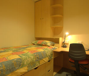 An example of a bedroom in the new extension to the Casey Red Shed.