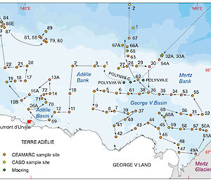 CEAMARC and CASO sampling stations