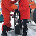 SIPEX scientists deploy a high definition video camera and lamp system to study krill under the sea ice