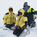 Jane (left), Polar Knutsen, Caroline and Dr Rob Massom, measure snow cover properties of sea ice