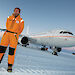 Federal Environment Minister, Peter Garrett, in Antarctica after the first passenger flight