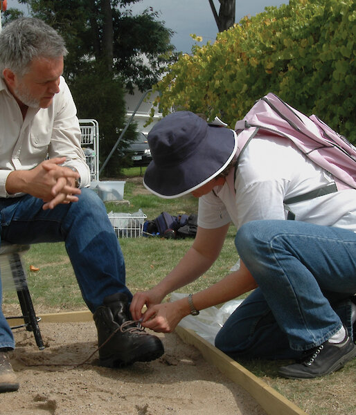 ABC Catalyst presenter, Paul Willis, has his boots laced with seeds.