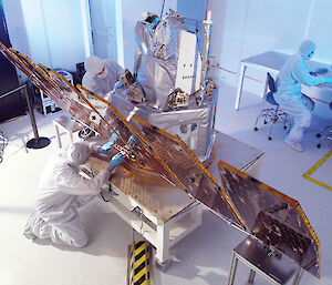The AIM satellite in the clean room of the Orbital Science Corporation in the US