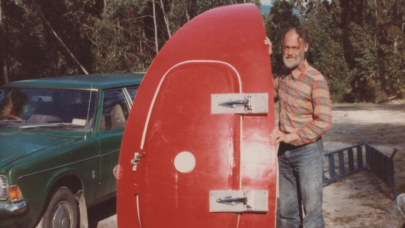 Malcolm Wallhead with the door of Igloo 001