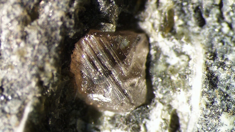 A diamond in a kimberlite