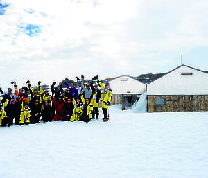 Modern-day expeditioners celebrated the start of the centenary with a ceremony at Mawson’s Huts on 16 January 2012
