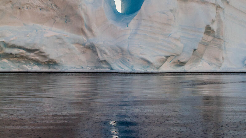 An iceberg with a hole through its centre