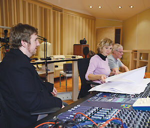 Tasmanian composer Matthew Dewey in the Czech National Symphony Orchestra’s recording studio