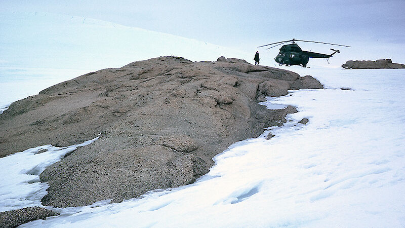 An outcrop of Cambrian-aged granite at Sandefjiord Bay.