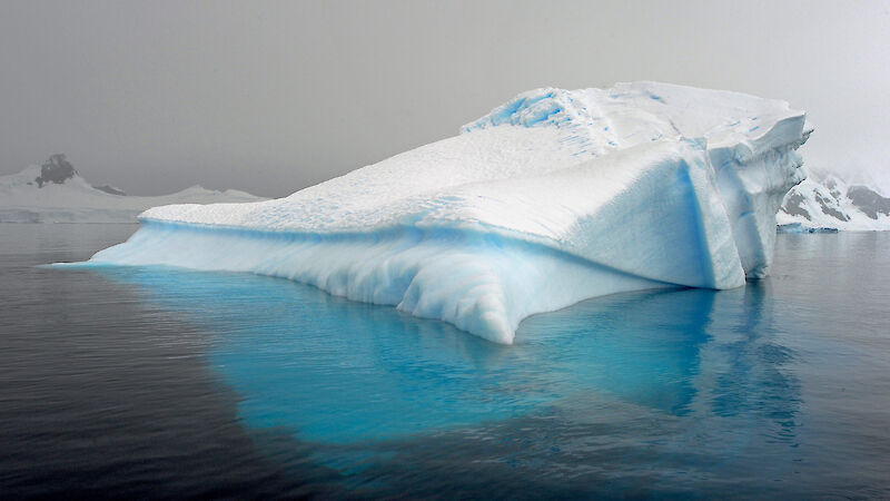 An iceberg in calm waters off the Antarctic Peninsula