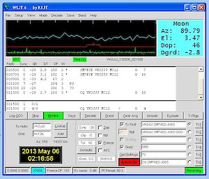 A screen shot showing communications between SM7FJE and VK0JJJ (Craig’s call sign) via the moon