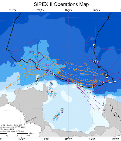 Map showing the operational area of the SIPEX-II voyage