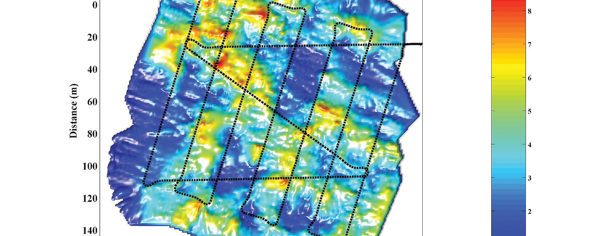 A preliminary 3-D map produced from multibeam sonar data collected by the AUV under an ice floe