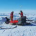 A sled-based krill pump on the ice in Antarctica