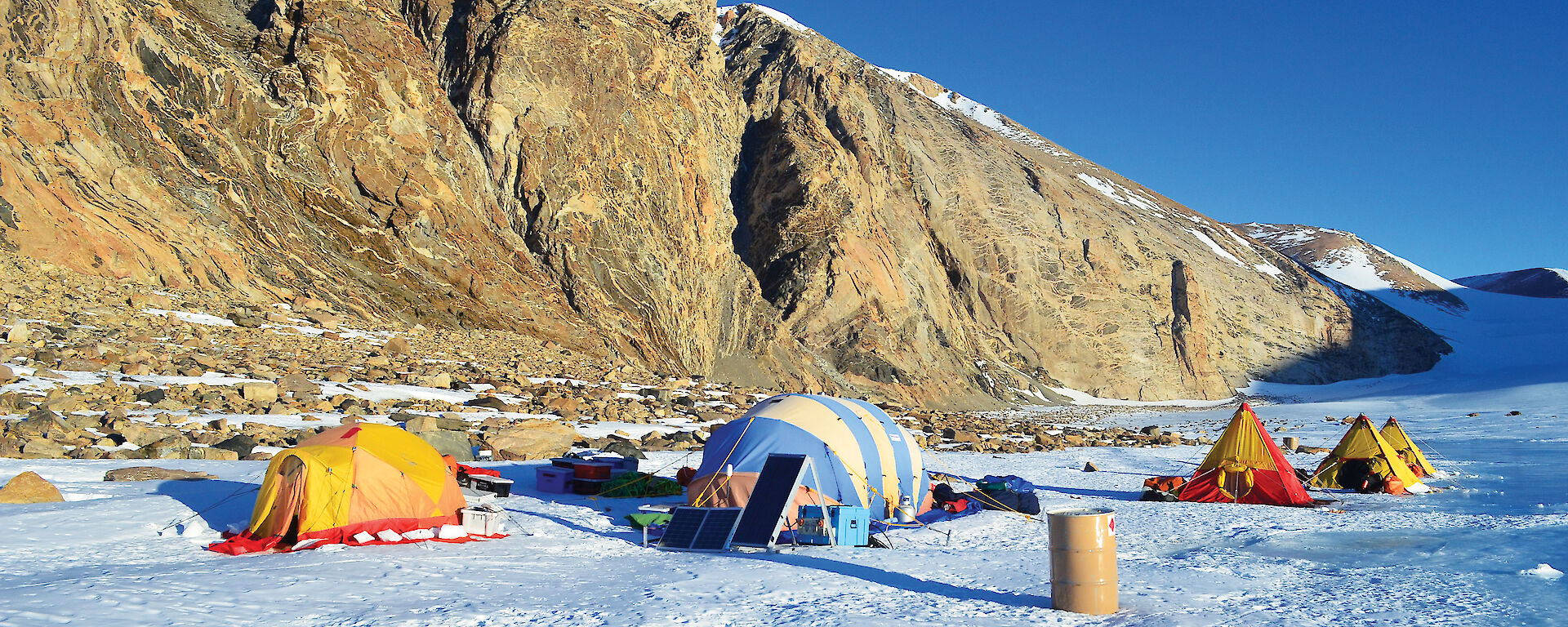 Campsite on the Turk Glacier, Mawson Escarpment.