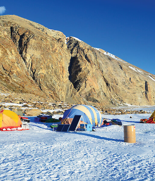 Campsite on the Turk Glacier, Mawson Escarpment.