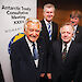 Attending the Antarctic Treaty Consultative meeting in Hobart were (L-R): Former Prime Minister The Hon Bob Hawke (AC), Minister for the Environment The Hon Tony Burke, ATCM 35 Chair Mr Richard Rowe, and Australian Antarctic Division Director Dr Tony Fleming